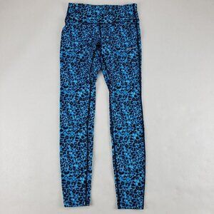 Nike Running Dri Fit Leggings Blue Animal Print Womens XS Zip Pocket Reflective